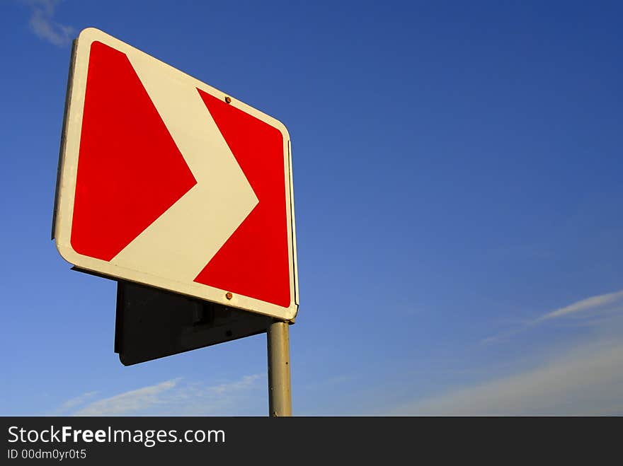 Traffic sign on a background of the sky