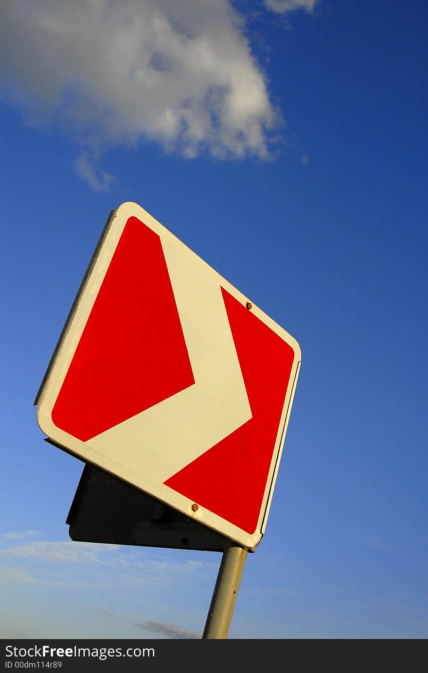 Traffic sign on a background of the sky