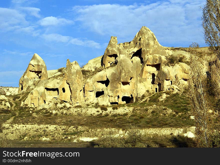 Rock caves near Gereme, Cappadocia. Rock caves near Gereme, Cappadocia