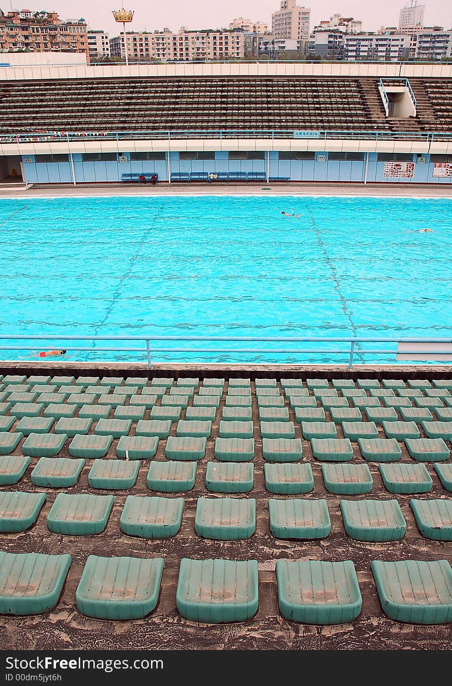 A  city swimming  pool in Sichuan,west of China. A  city swimming  pool in Sichuan,west of China