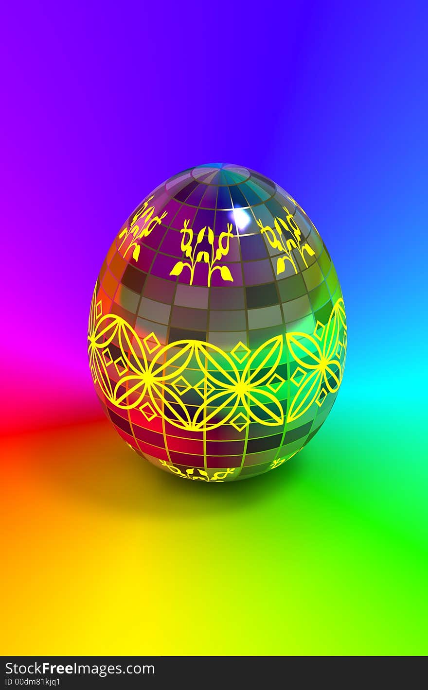 Colored Egg With Tiled Texture