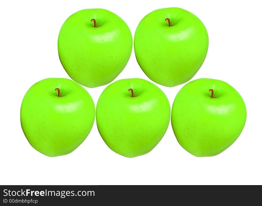 Apples green color isolated