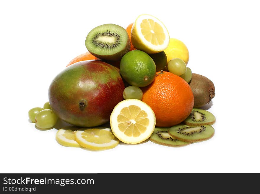 Fruits isolated on white