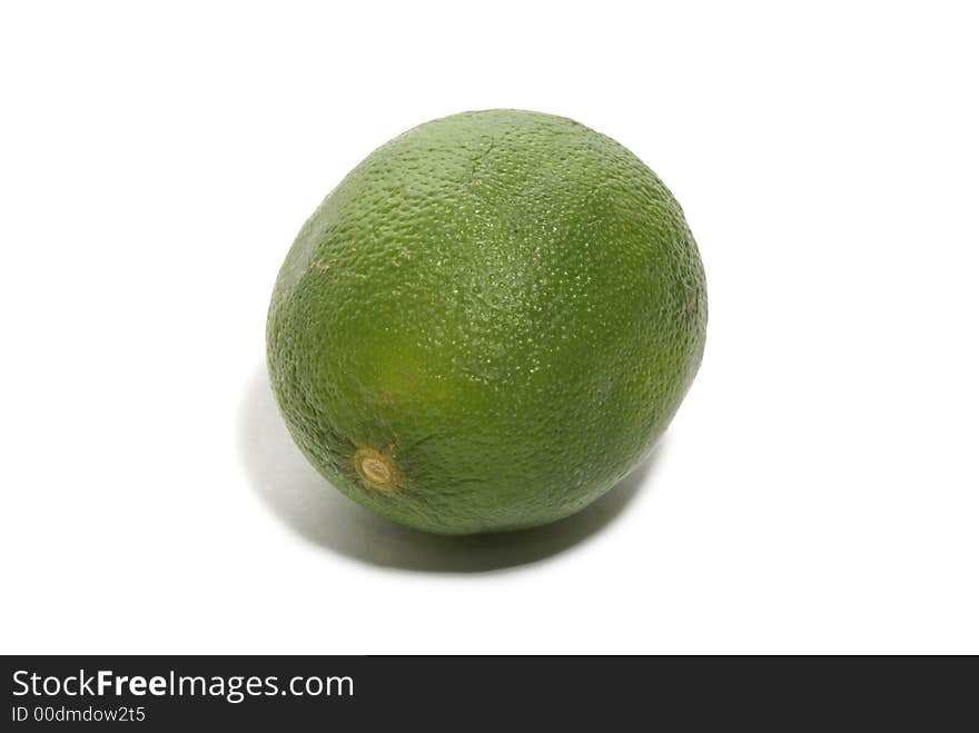 Green sour lime isolated on white background