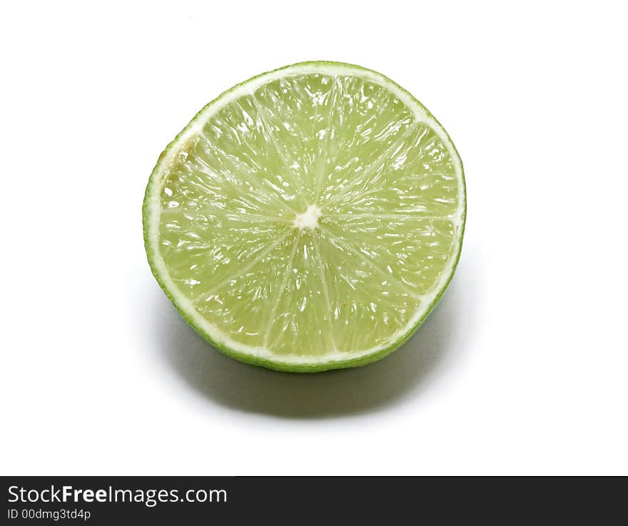 Green lime isolated on white