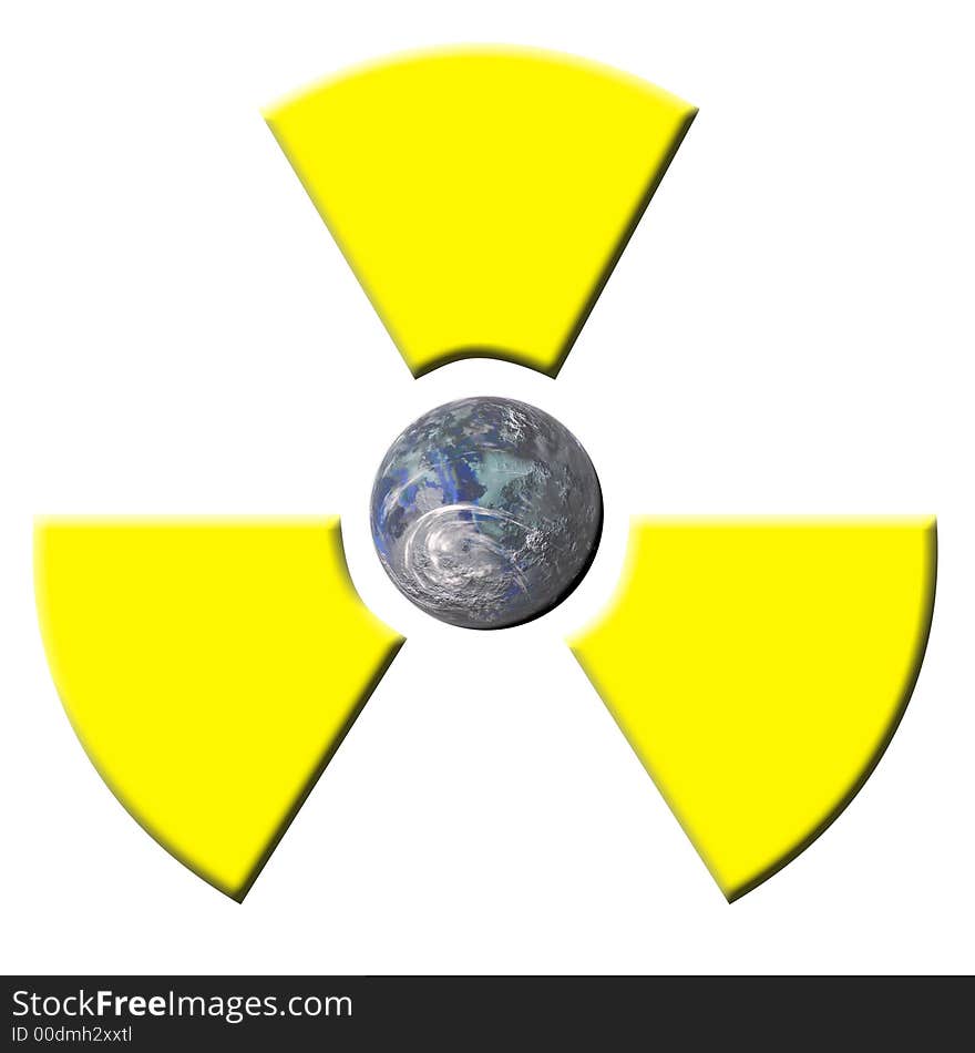 3D computer Icon - RadioActive illustration