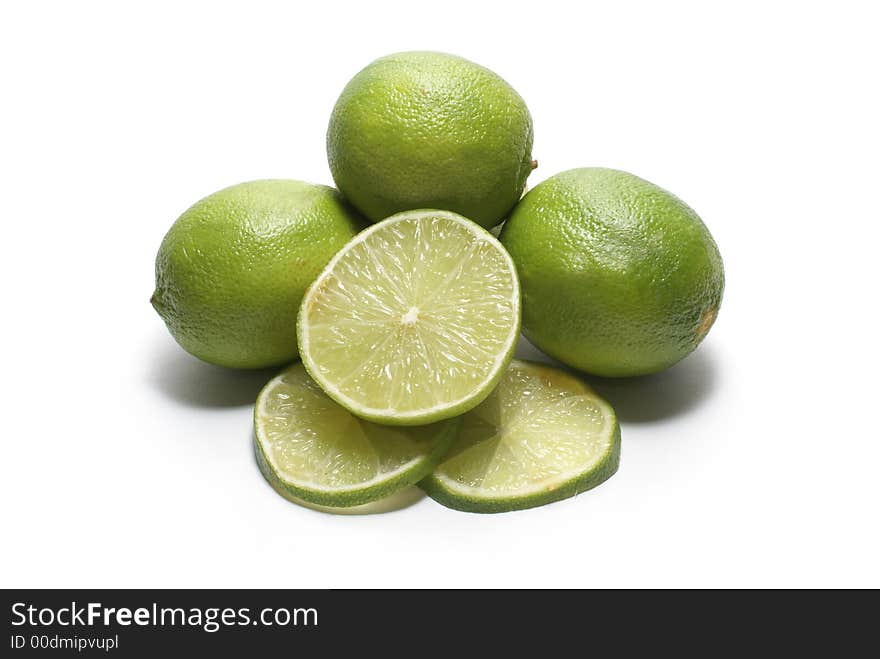 Limes isolated on white