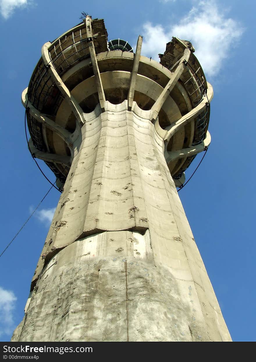 Destroyed TV tower