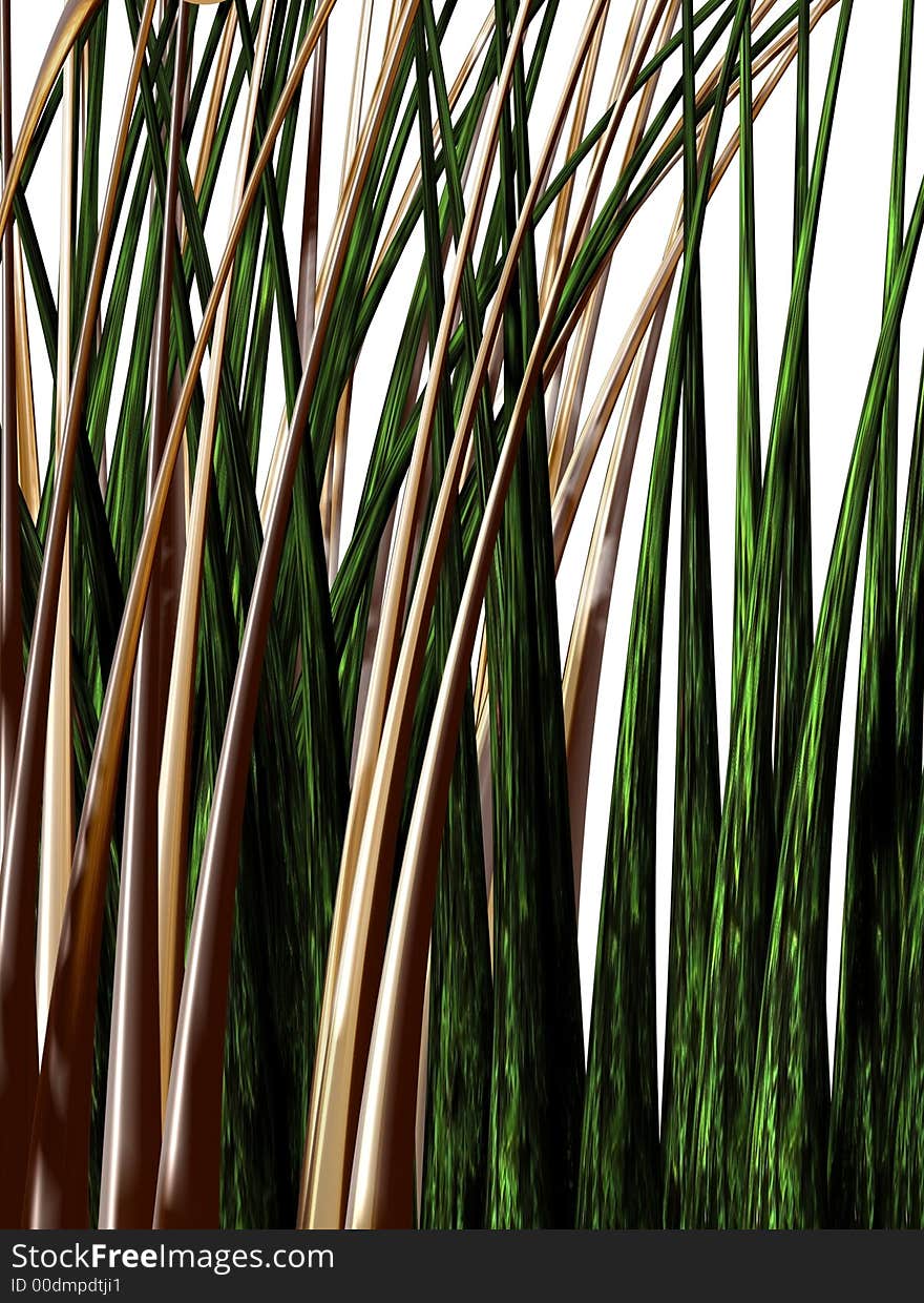 Perspective of the growing grass. Illustration made on computer. Perspective of the growing grass. Illustration made on computer.