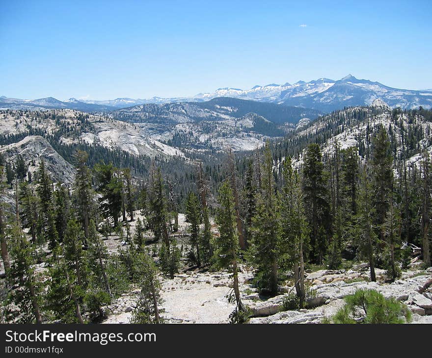 A view of the domelands where Yosemite National Park meets the Ansel Adams wilderness. A view of the domelands where Yosemite National Park meets the Ansel Adams wilderness