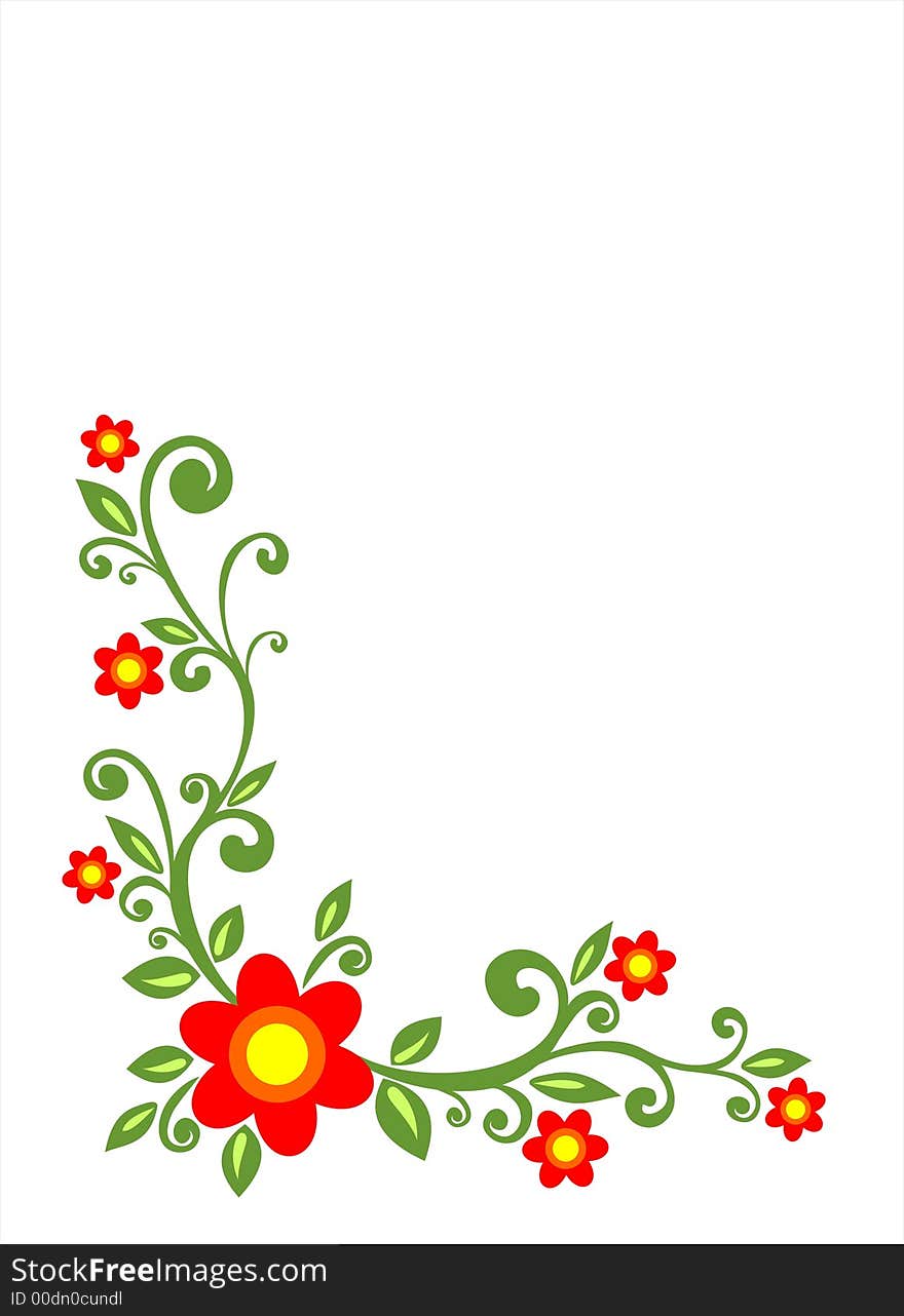 Flower ornament on a white background. Flower ornament on a white background.