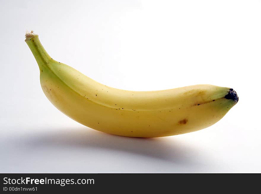 Yellow banana on white background