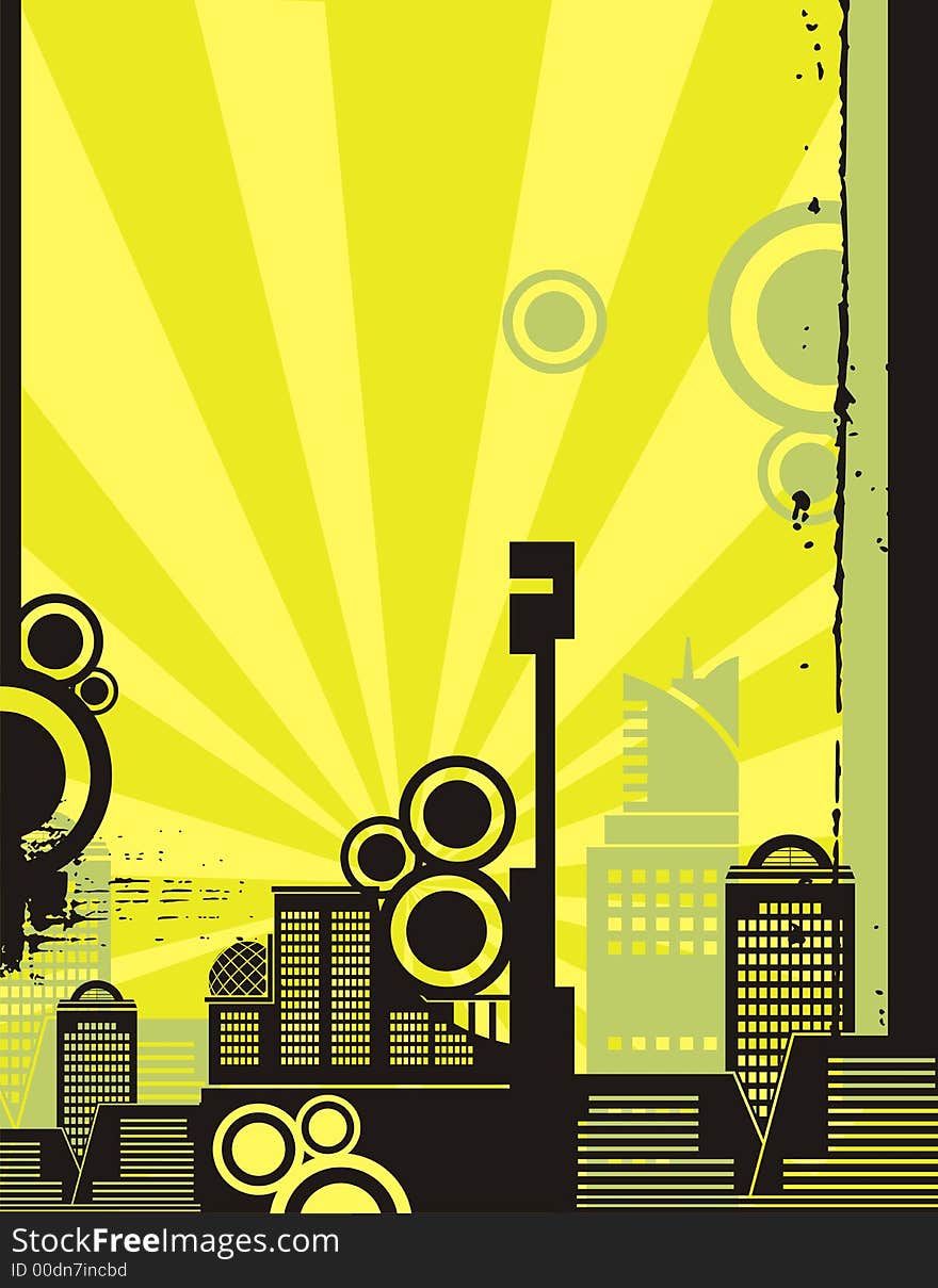 Vector background of a cityscape silhouette at sunrise.
Buildings are not photo-based, they have been originally created by the illustrator. Vector background of a cityscape silhouette at sunrise.
Buildings are not photo-based, they have been originally created by the illustrator.