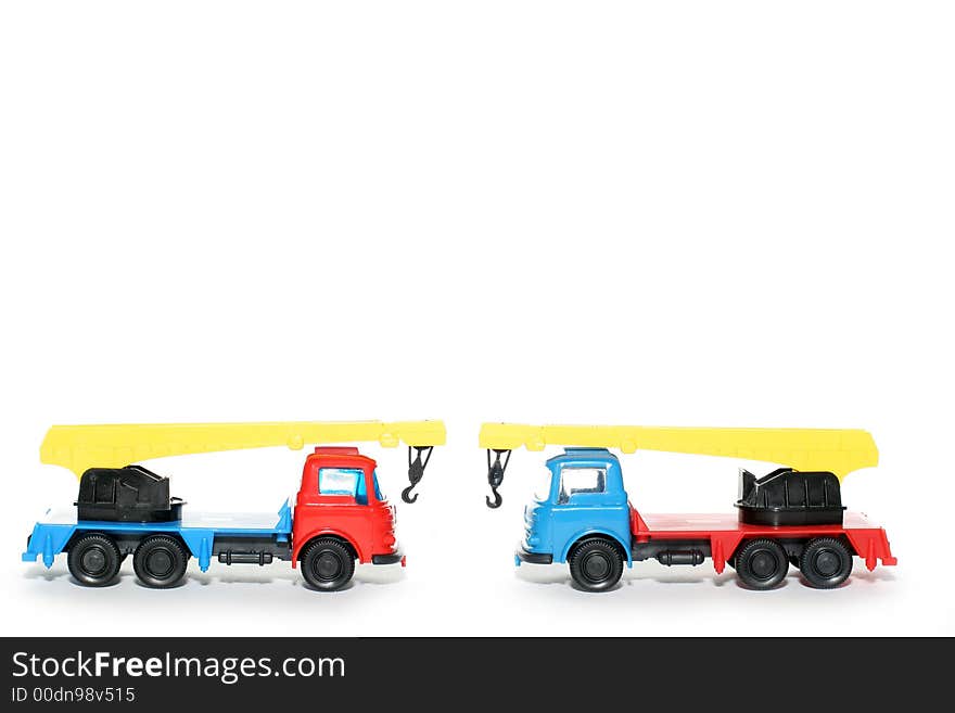 2 Plastic Bedford Crane Trucks