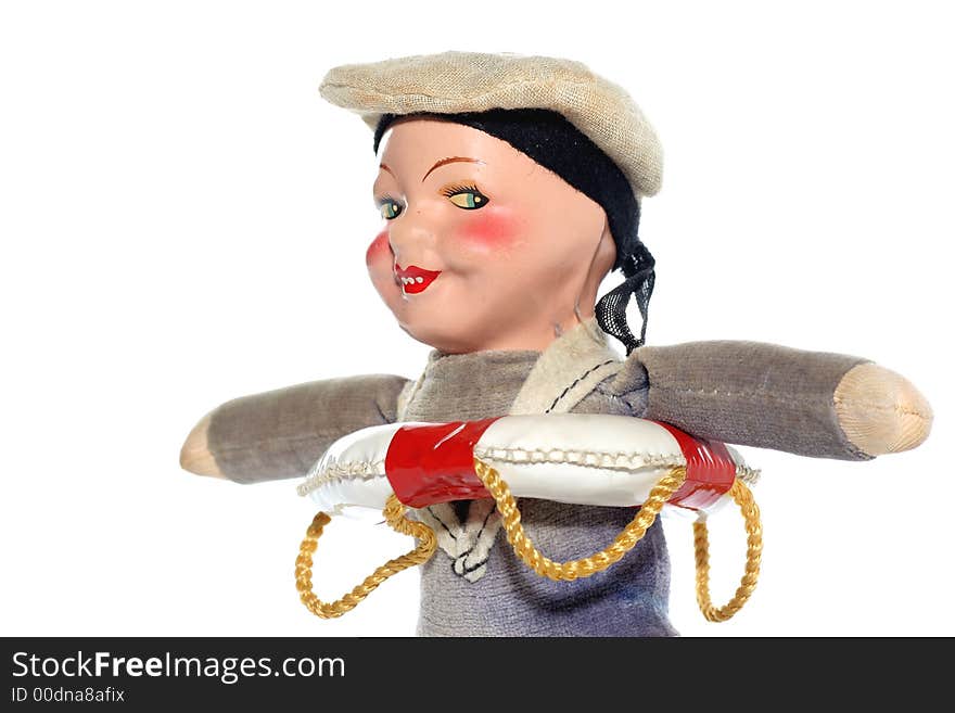 Picture of a old sailor doll. Dates around the 2nd world war or later.
Is it male or female? Hard to say.Isolated on real white. Picture of a old sailor doll. Dates around the 2nd world war or later.
Is it male or female? Hard to say.Isolated on real white