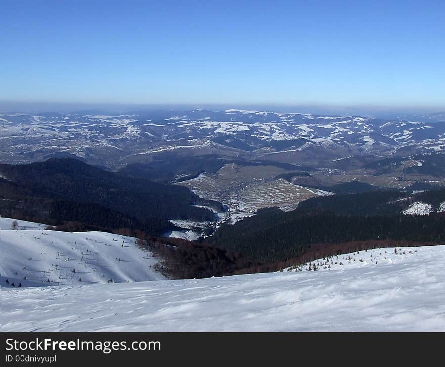 A picture of mountain valley in the heart of Carpathian mountains