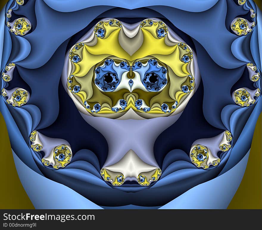 Abstract fractal image resembling a satin manikin