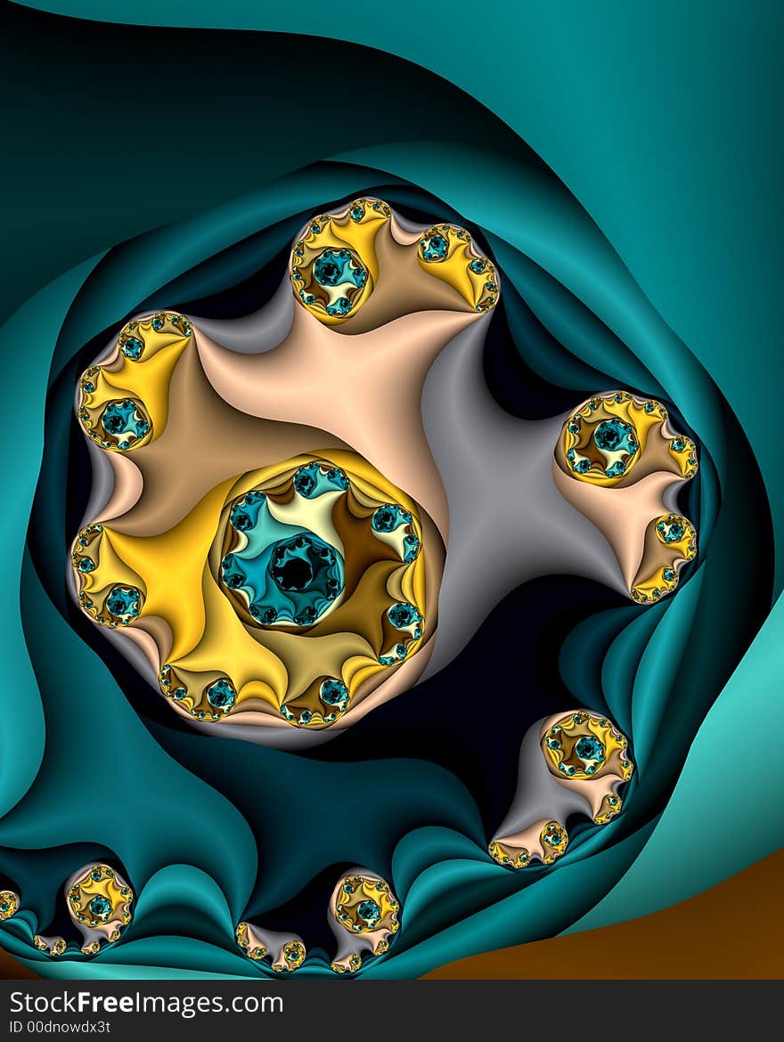 Abstract fractal image resembling twisted satin