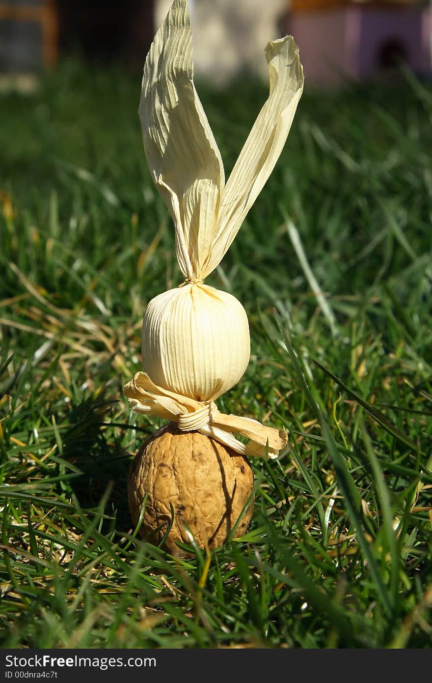 Beautiful corn easter rabbit with green background. Beautiful corn easter rabbit with green background