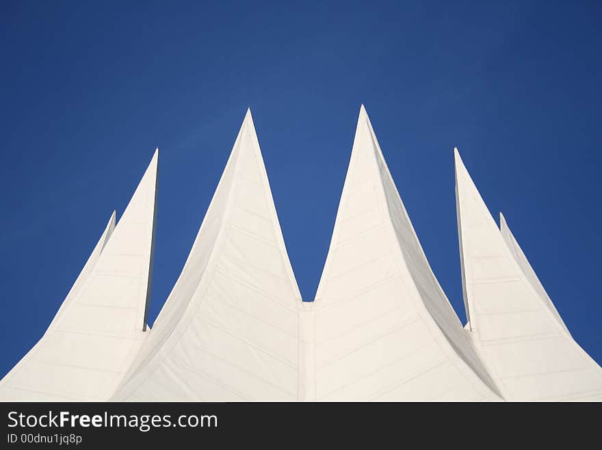 Roof of building structure on blue sky. Roof of building structure on blue sky