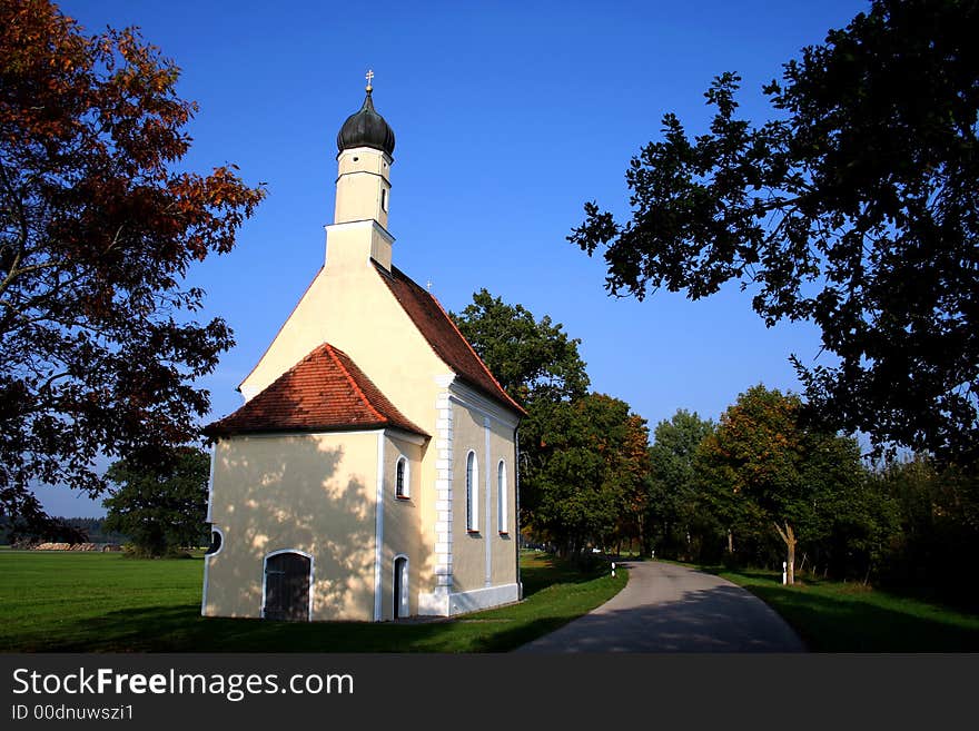 Little church along side a country road in bavaria, germany. Little church along side a country road in bavaria, germany