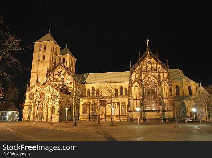 Face view of munster cathedral, germany. Face view of munster cathedral, germany