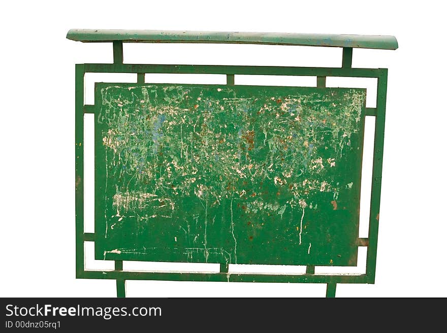 Old metal bulletin board with pieces of paper and chip paint. This board was many times repainted with different colours. Old metal bulletin board with pieces of paper and chip paint. This board was many times repainted with different colours.