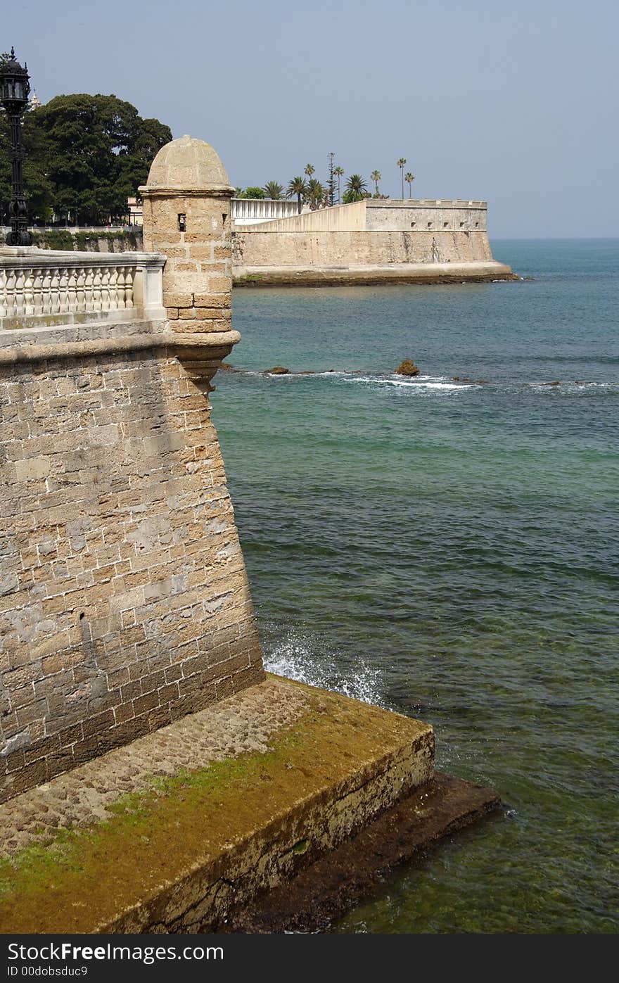 Historical promenade and castle wall. Historical promenade and castle wall