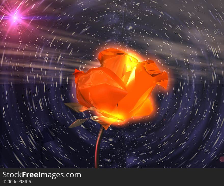 Flower In Space  3d