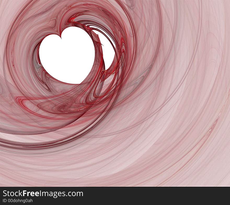 Render fractal model - red heart