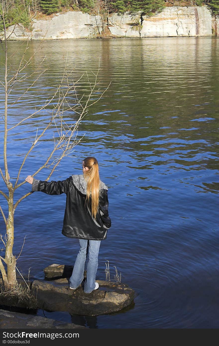 Young Woman At The Lake 2