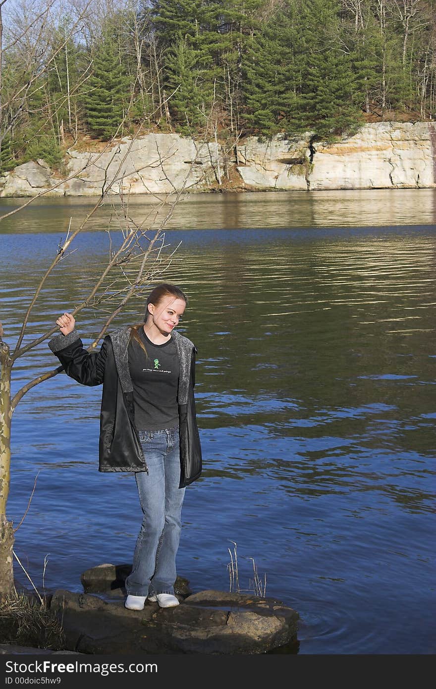 Young Woman At The Lake 3