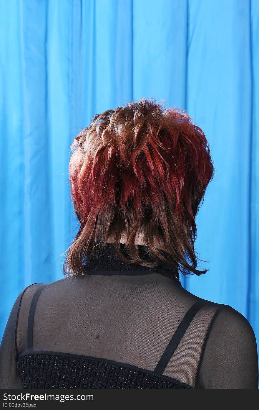 The rear view on a creative hairdress. The rear view on a creative hairdress