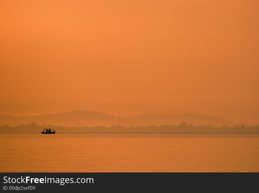 Relaxation view on the sea with boat