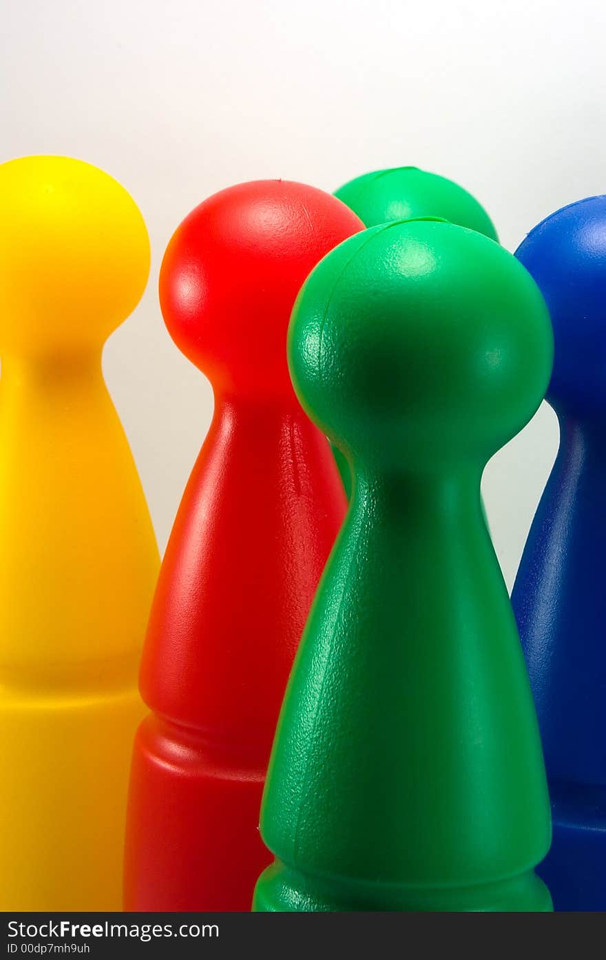 Bowling skittles. Close-up. While background.