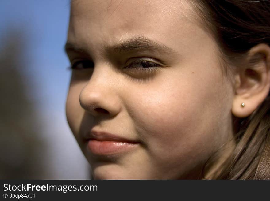 Portrait of pretty girl.......close up. Portrait of pretty girl.......close up