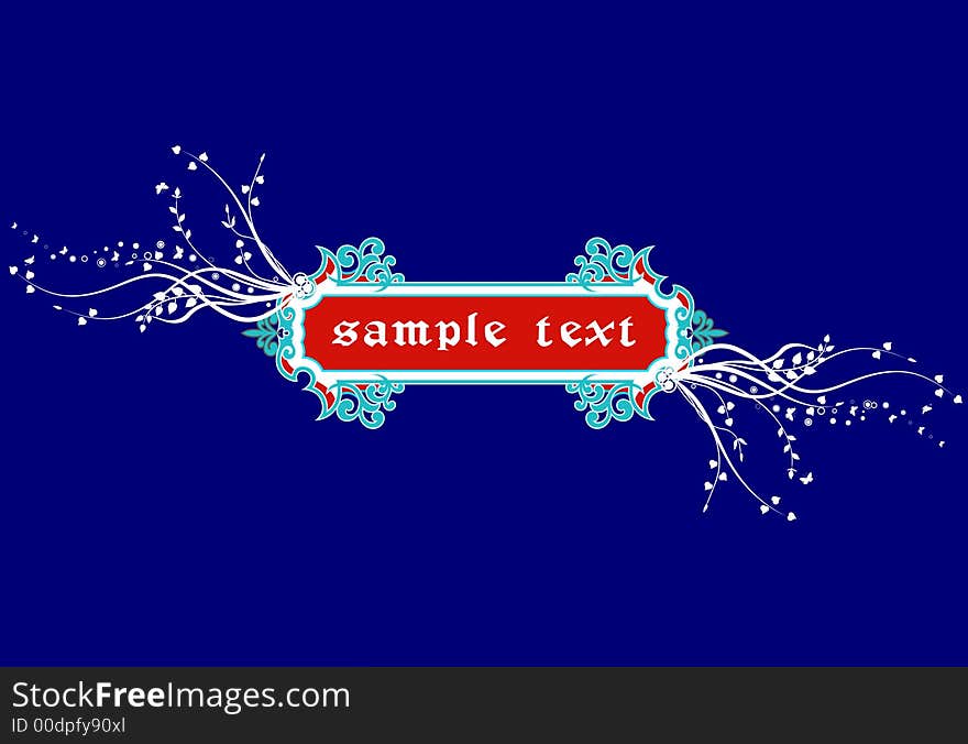 Abstract frame with floral elements - vector. Abstract frame with floral elements - vector