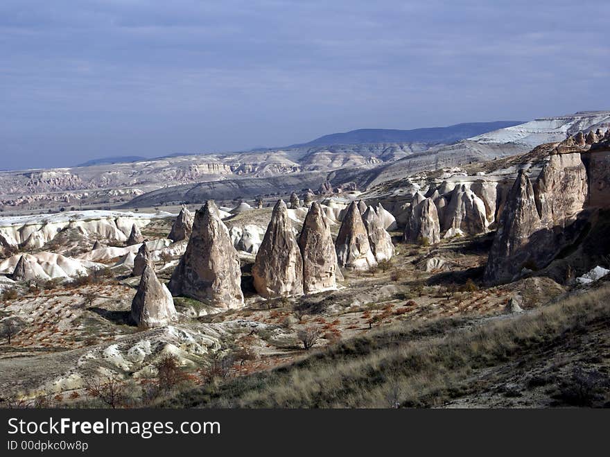 Rock near Chavushin, Cappadocia, Turkey. Rock near Chavushin, Cappadocia, Turkey