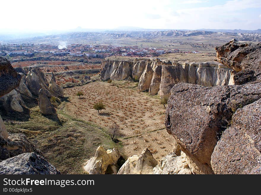 Rock near Chavushin, Cappadocia, Turkey. Rock near Chavushin, Cappadocia, Turkey