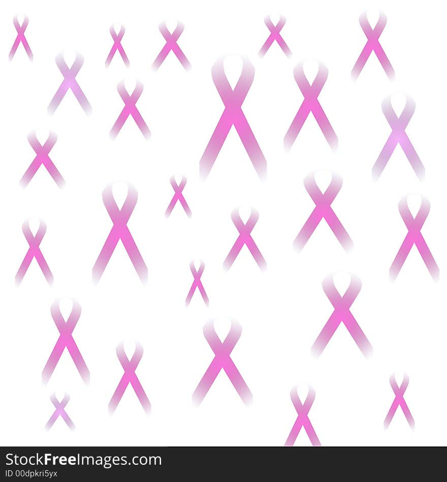 Faint pink ribbon abstract breast cancer deaths