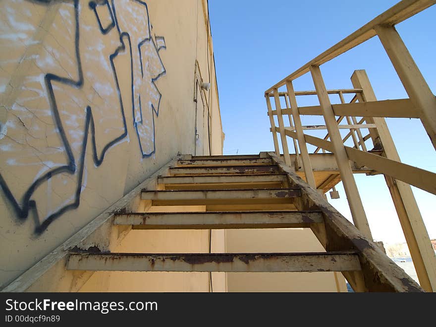 Abandoned urban stairs