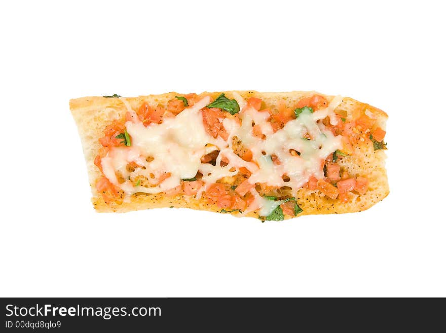 Tasty bruschetta isolated on a white background