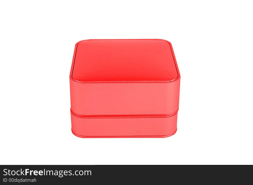 Red jewelry box isolated on a white background. Red jewelry box isolated on a white background