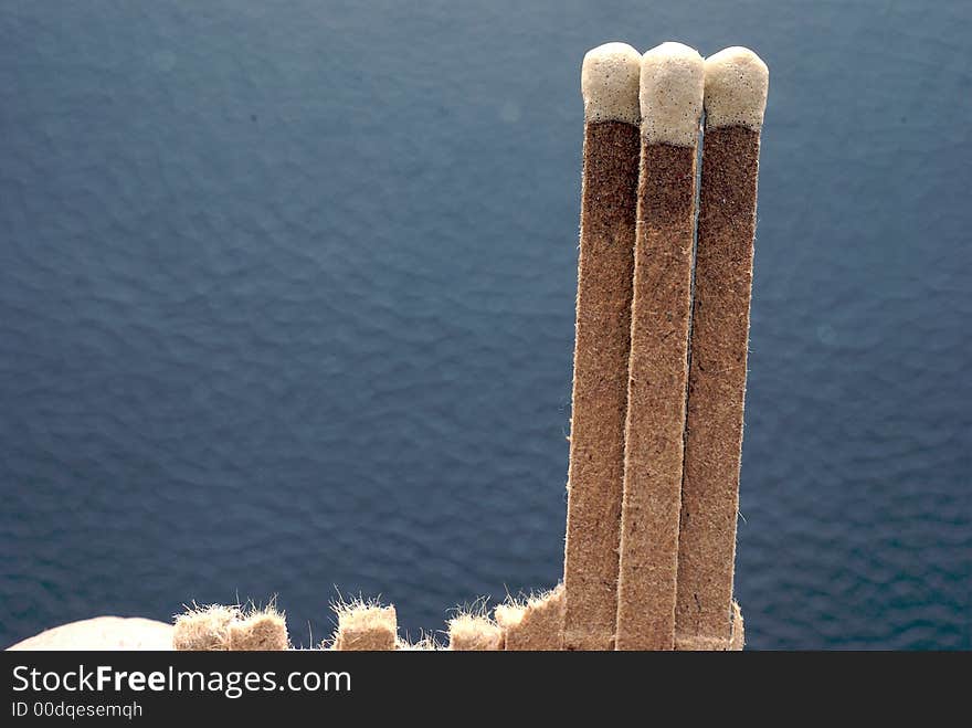 Macro of a pack of white tipped matches