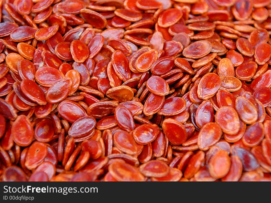 Red melon seeds selling at the shop