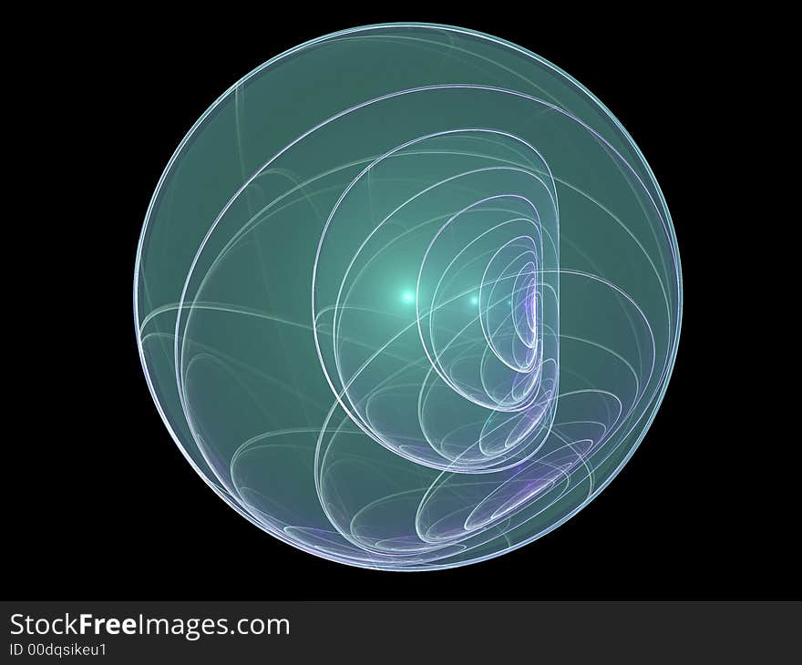 Harmonic sphere, complex fractal image, mathematical structure. Harmonic sphere, complex fractal image, mathematical structure