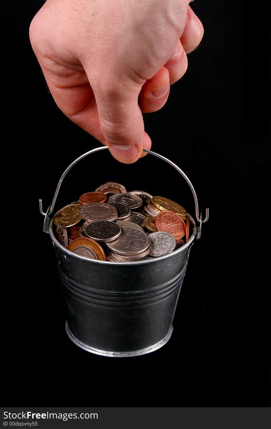 Bucket of coins