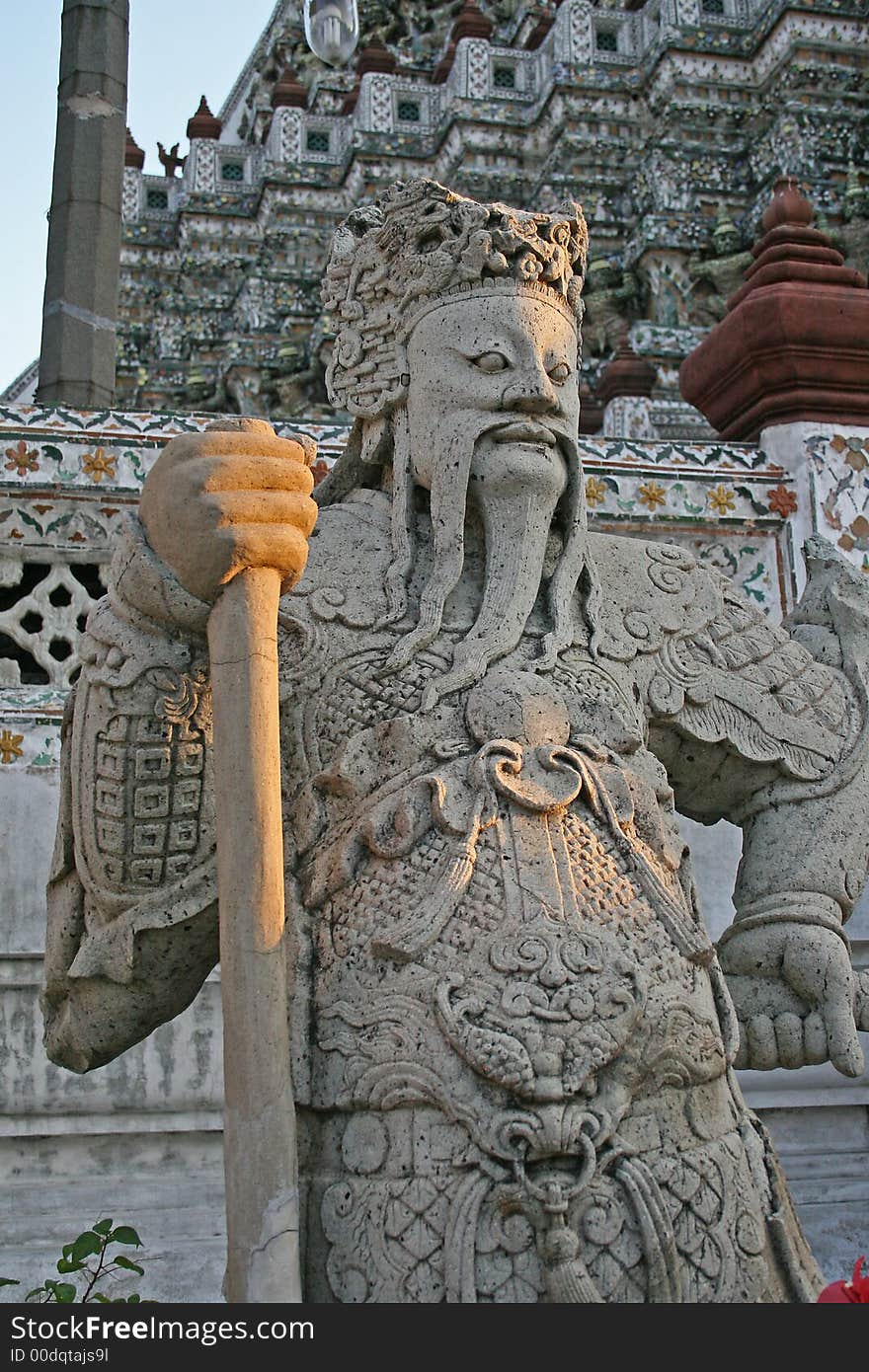 Guardian statue at wat arun (temple of the dawn) in Bangkok Thailand. Guardian statue at wat arun (temple of the dawn) in Bangkok Thailand.