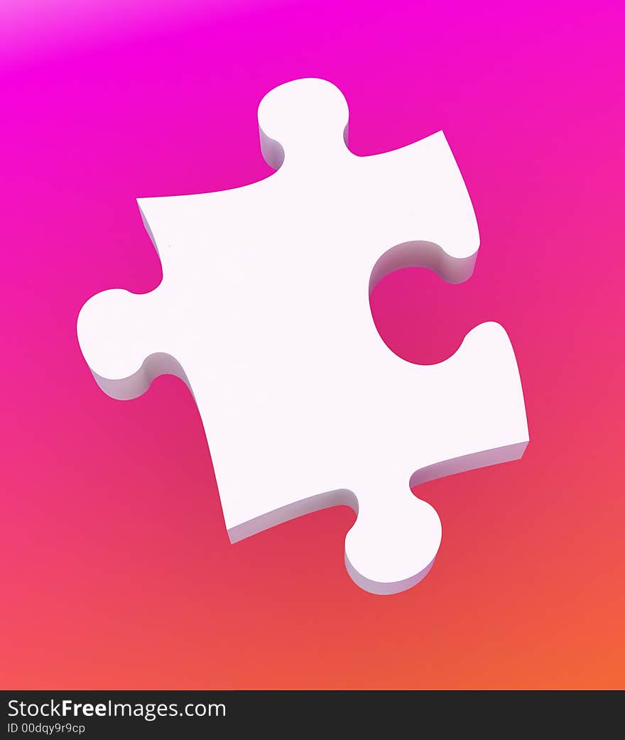 White puzzle on colored background. White puzzle on colored background