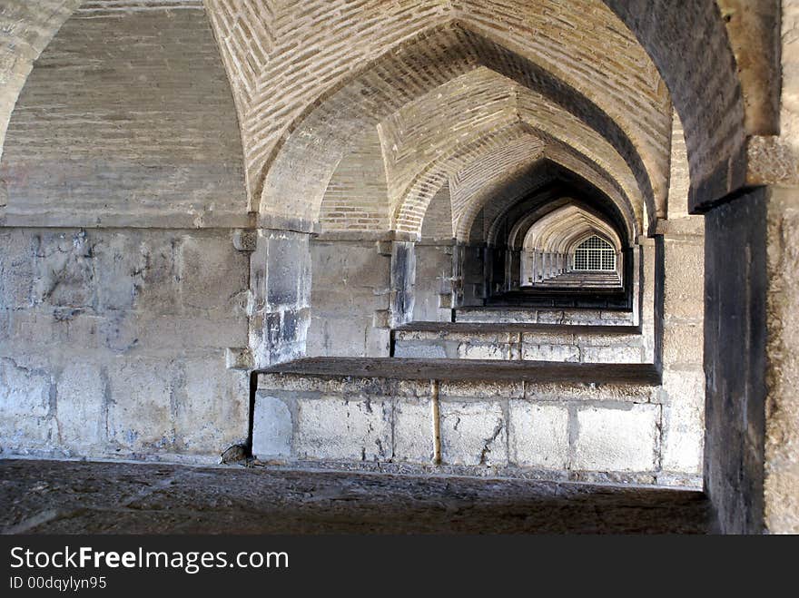 Arc bridge in Esfahan, Iran. Arc bridge in Esfahan, Iran